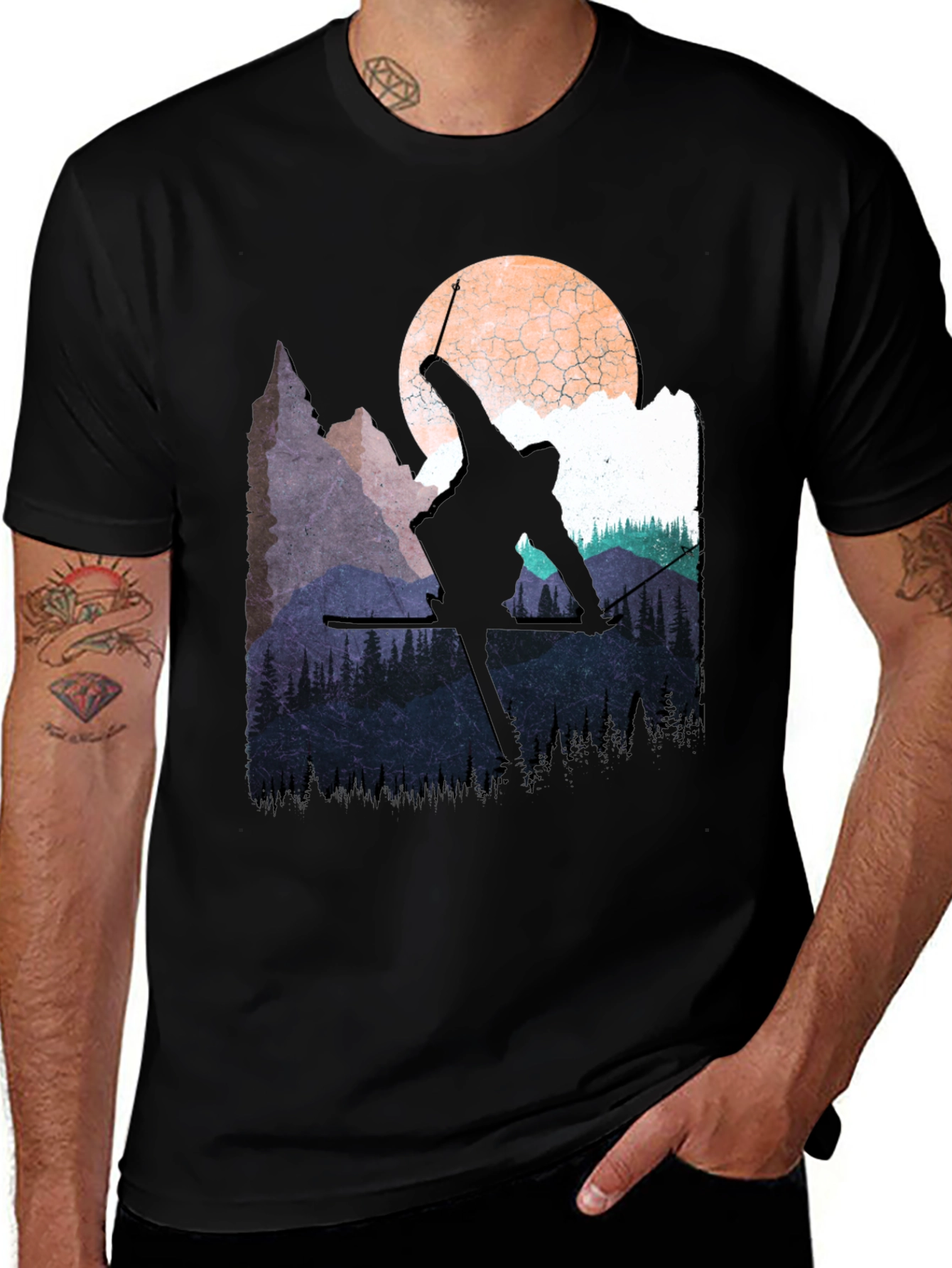 Skiing Silhouette T-Shirt