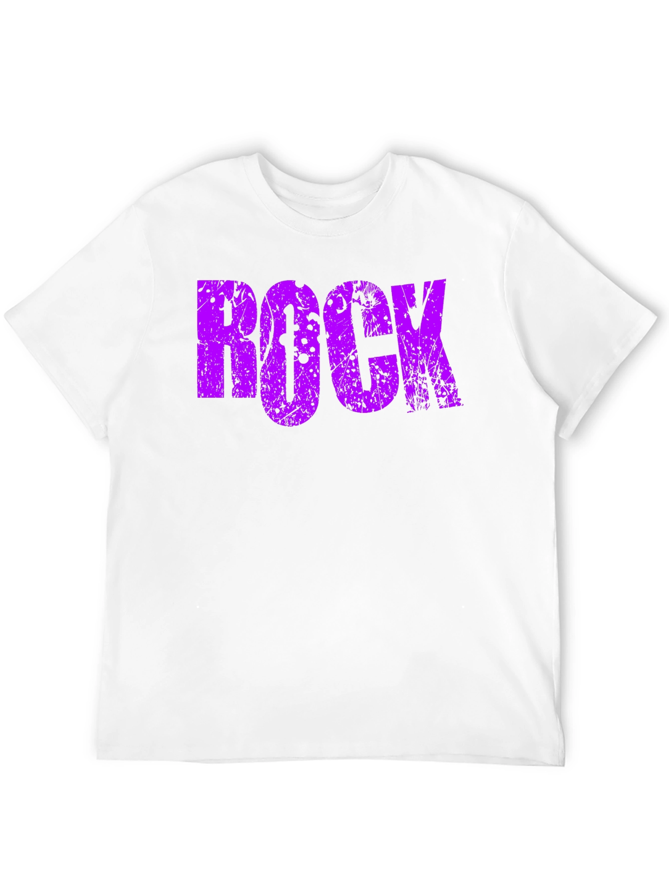 Rock Graphic Tee - Distressed Purple Print