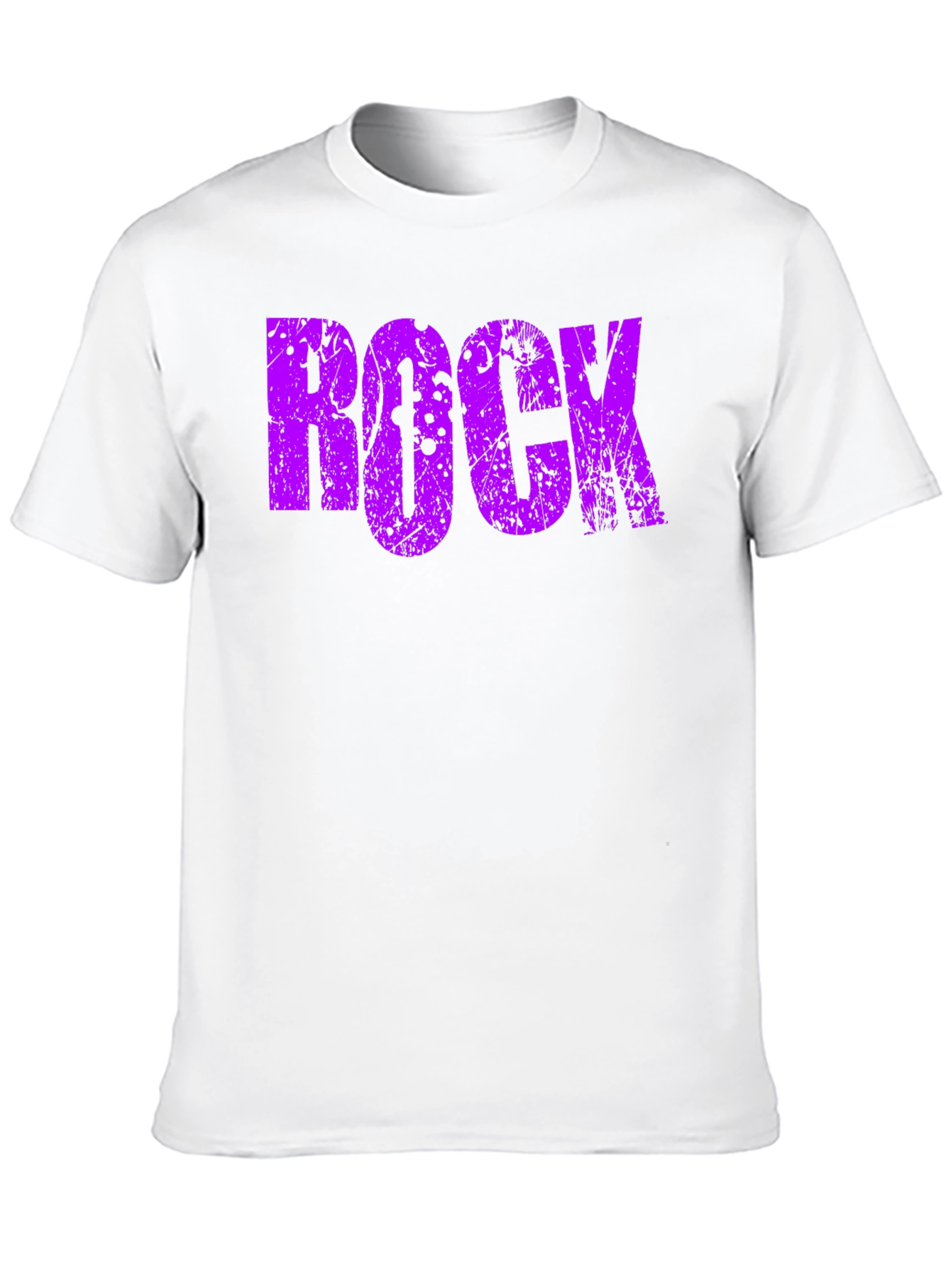 Rock Graphic Tee - Distressed Purple Print