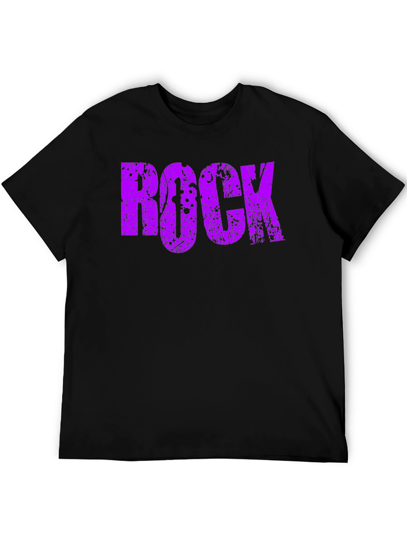 Rock Graphic Tee - Distressed Purple Print