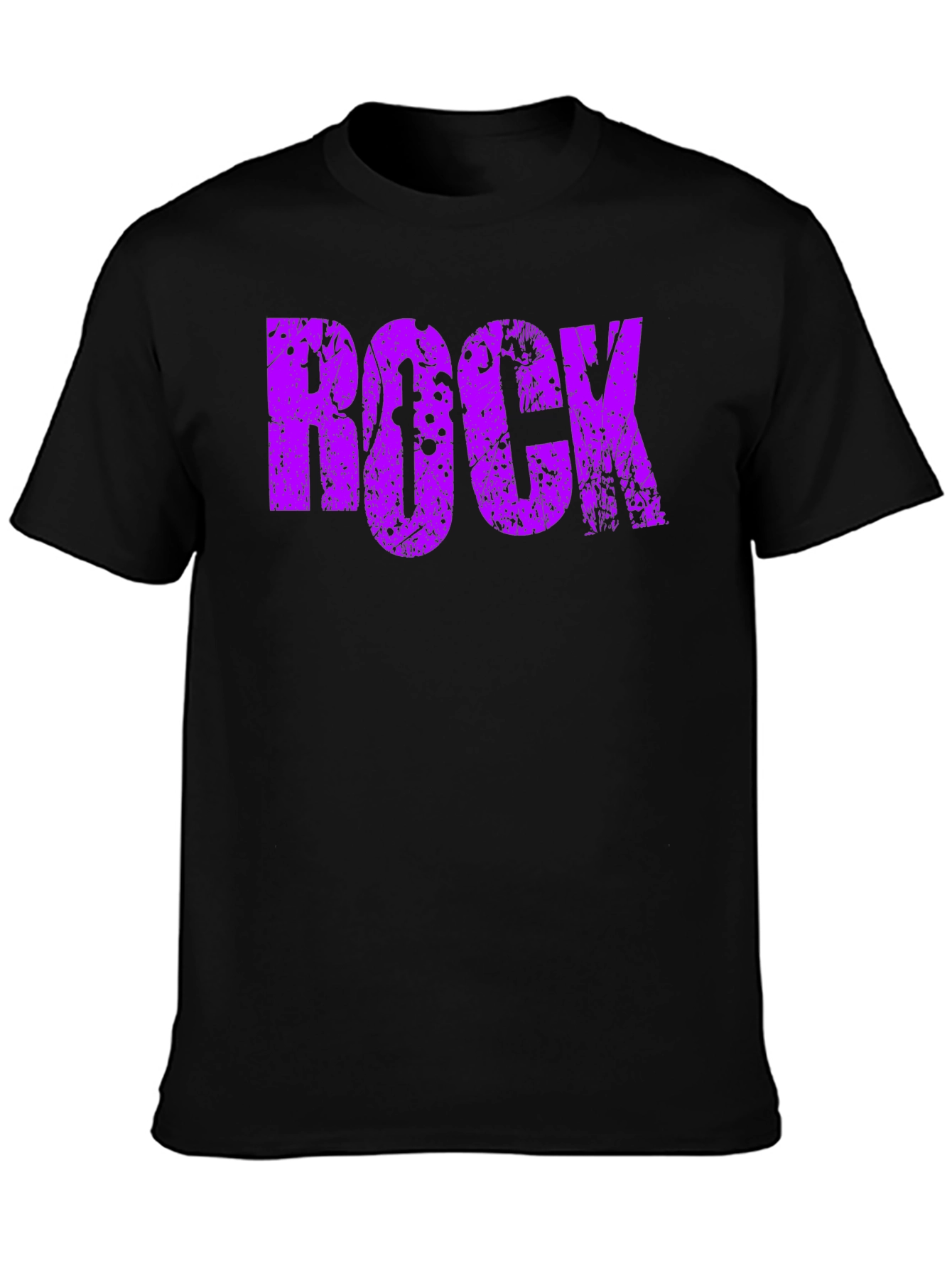 Rock Graphic Tee - Distressed Purple Print