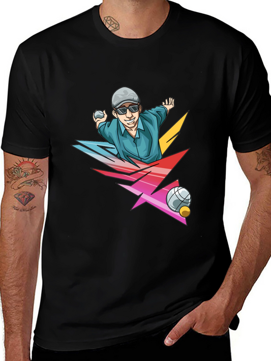 Funky Bocce Ball Graphic T-Shirt