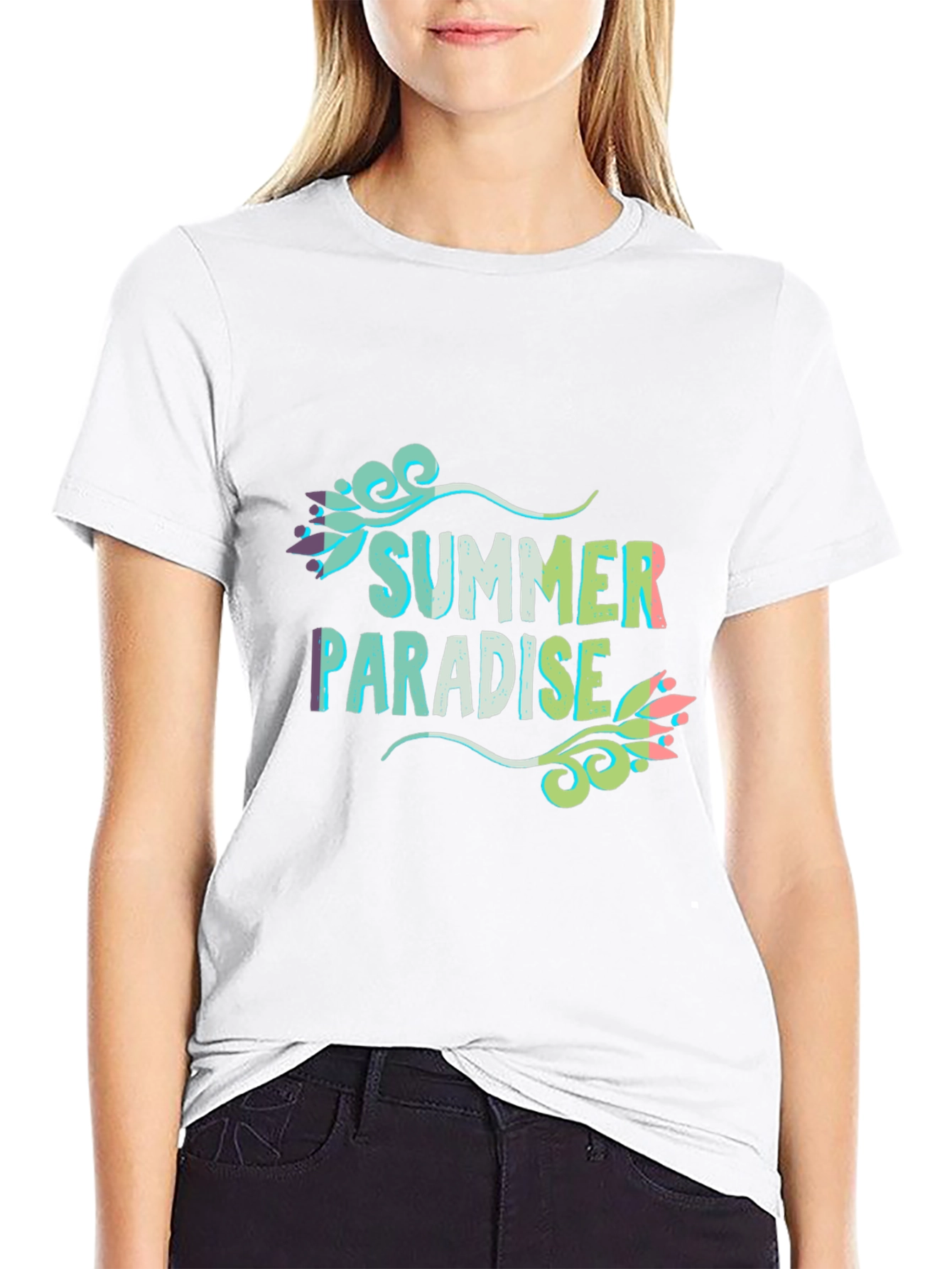 Summer Paradise Graphic Black T-Shirt