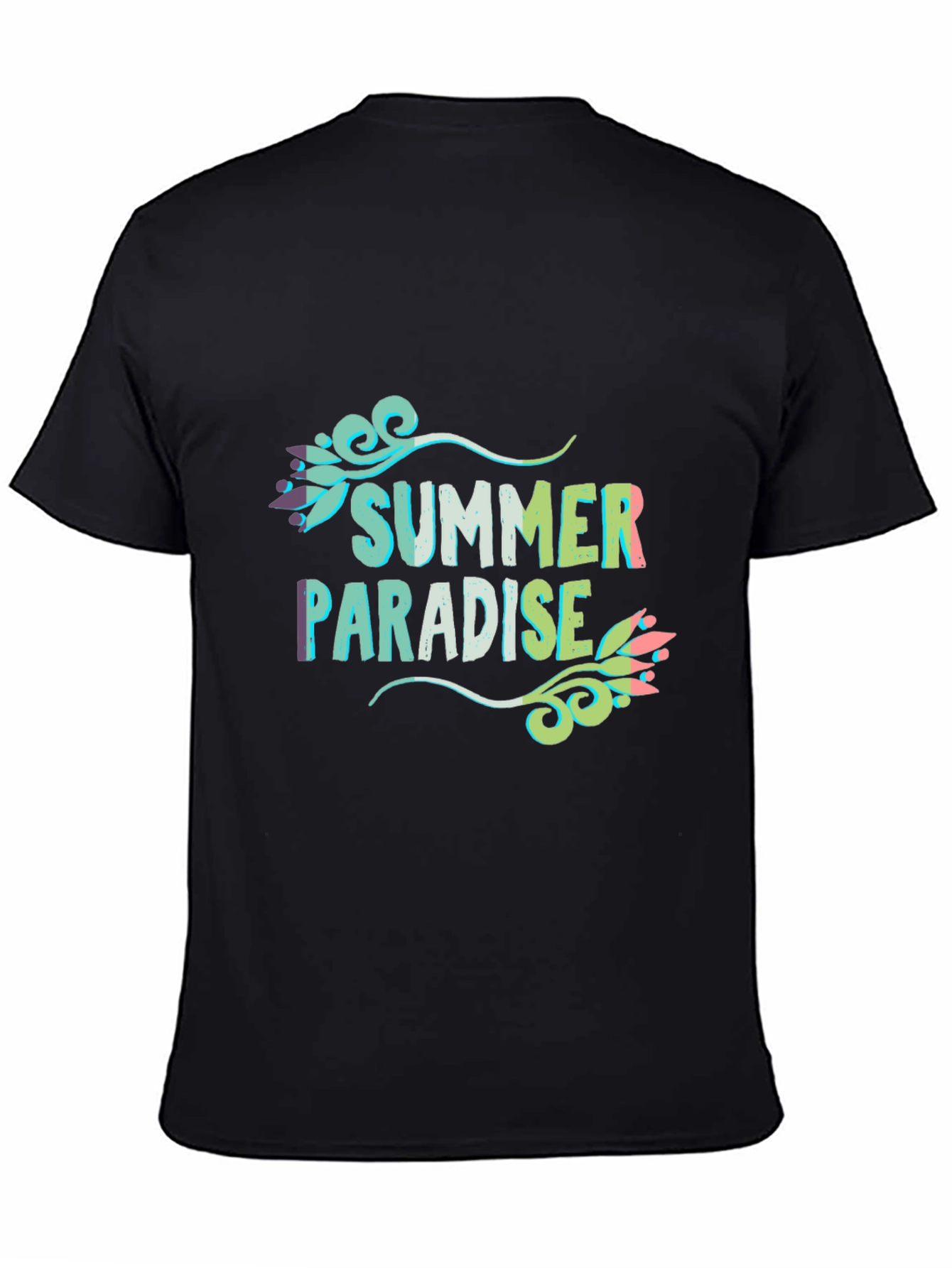 Summer Paradise Graphic Black T-Shirt