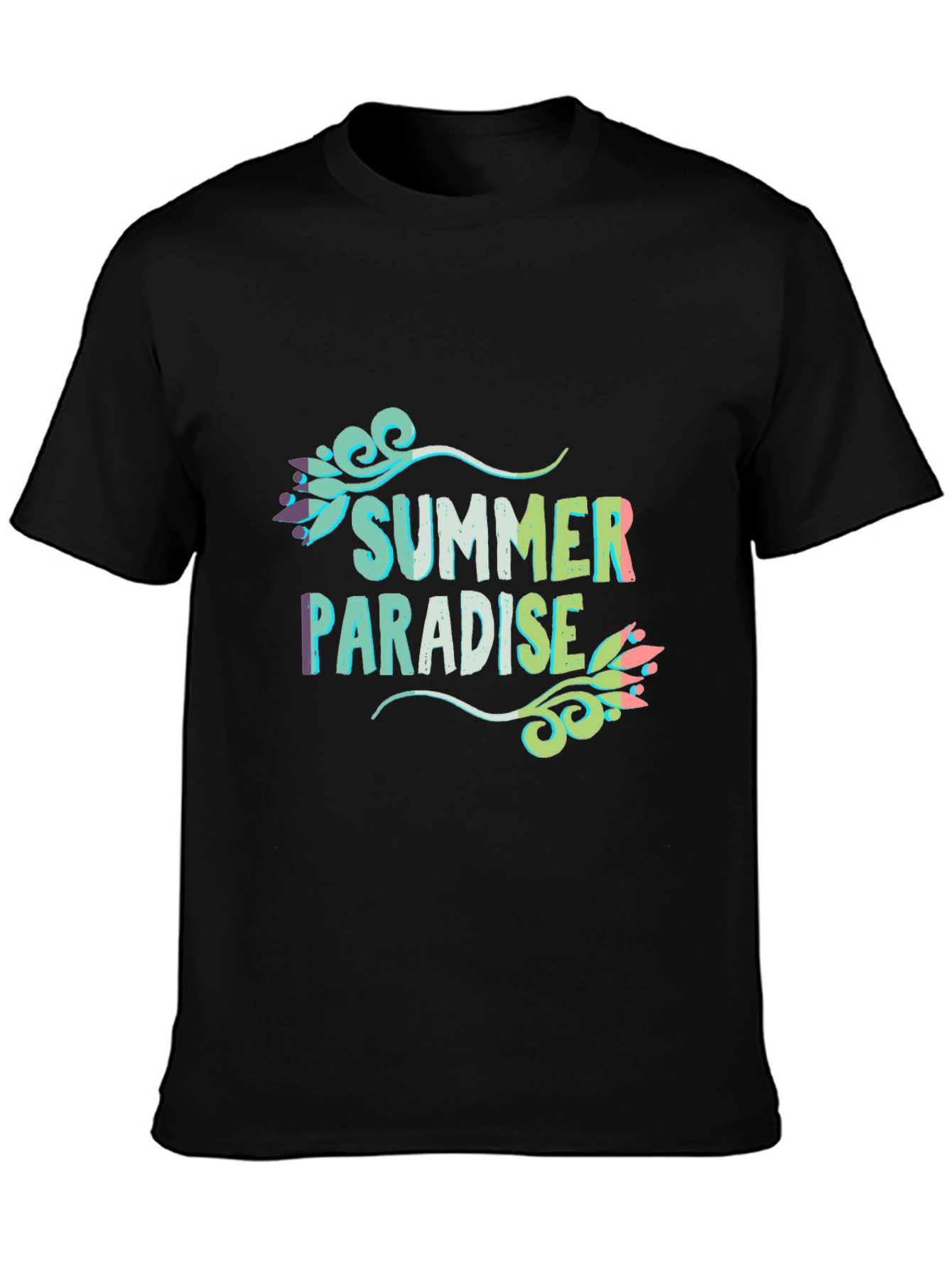 Summer Paradise Graphic Black T-Shirt
