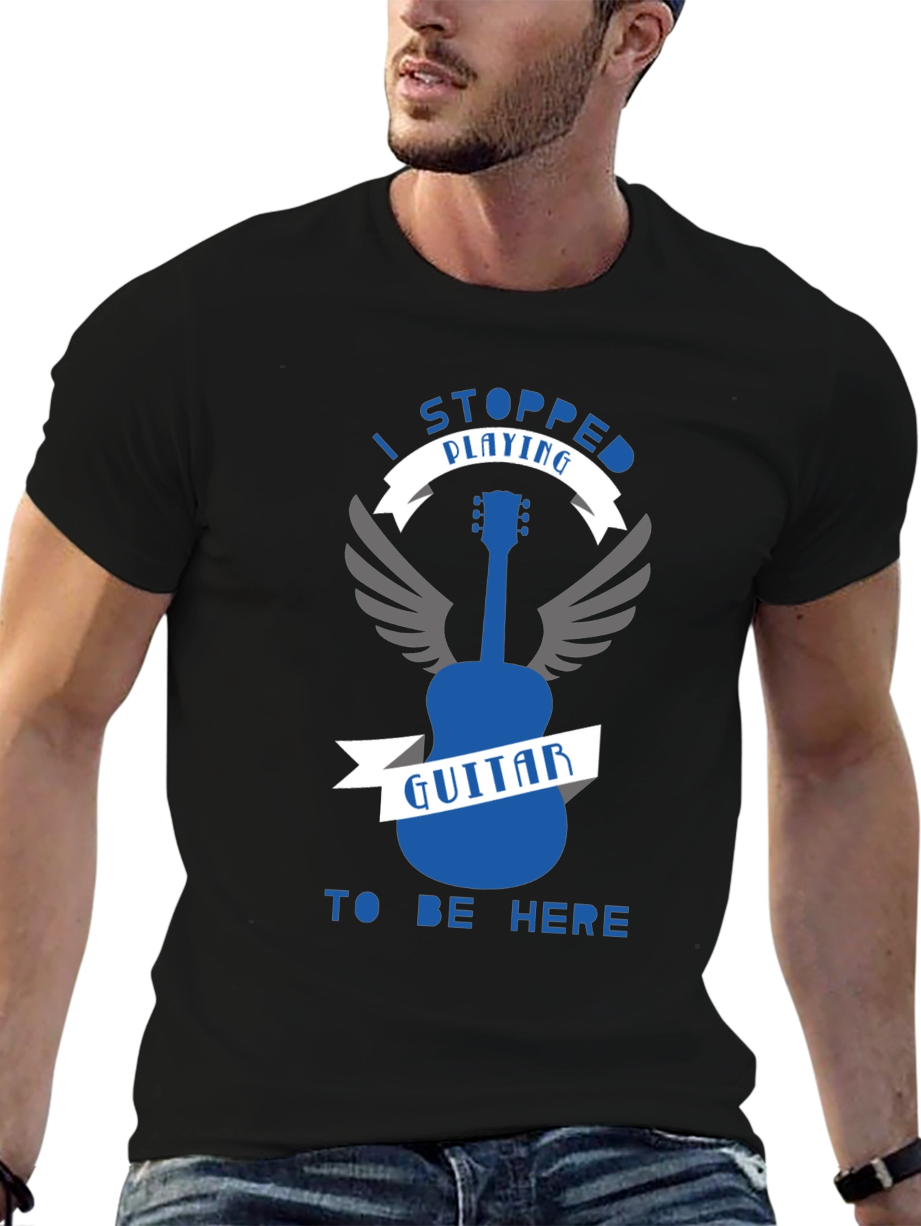 I Stopped Playing Guitar T-Shirt - Funny Musician Tee
