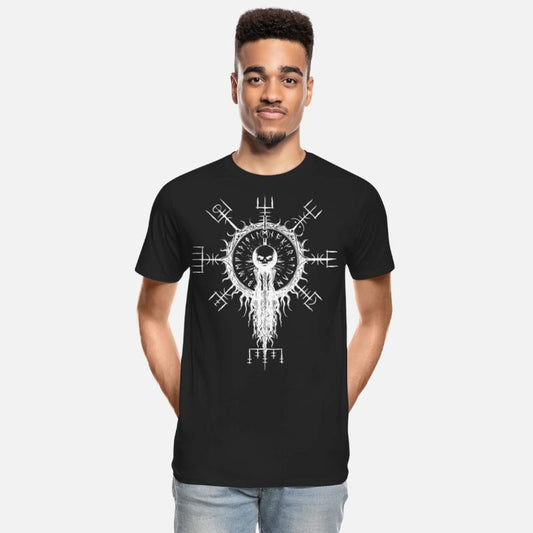 Vegvisir skull Viking runes compass occult gift