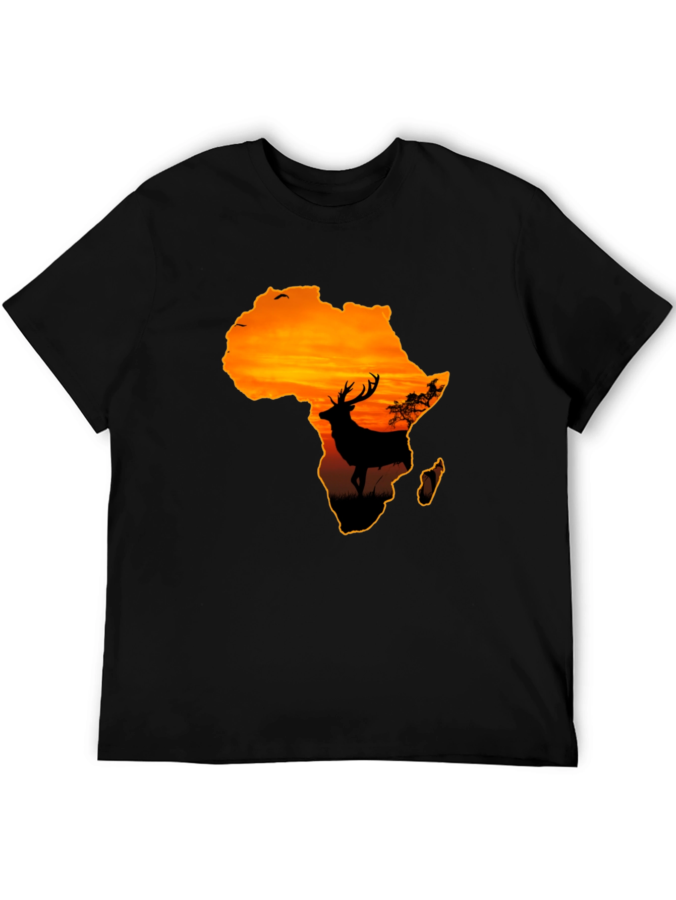 Africa Sunset Deer Graphic T-Shirt - Wildlife Tee