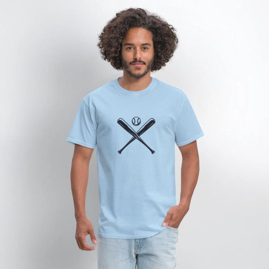 Vintage Crossed Bat and Ball Baseball - Black