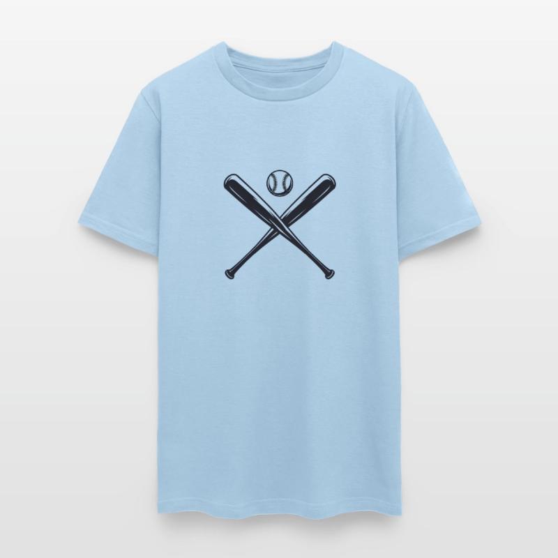 Vintage Crossed Bat and Ball Baseball - Black