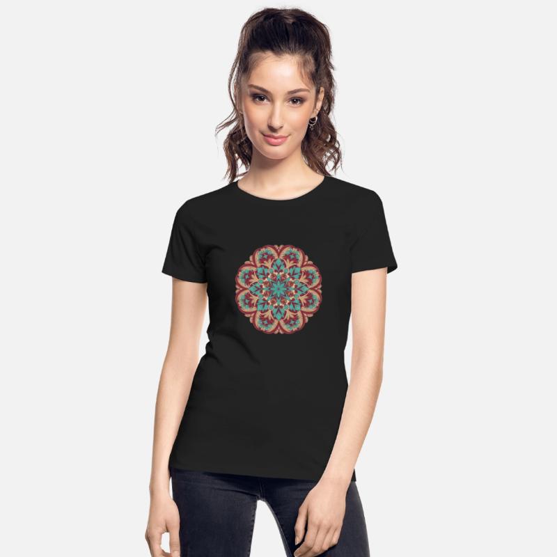 Vintage Mandala in Burgundy, Teal, and Beige