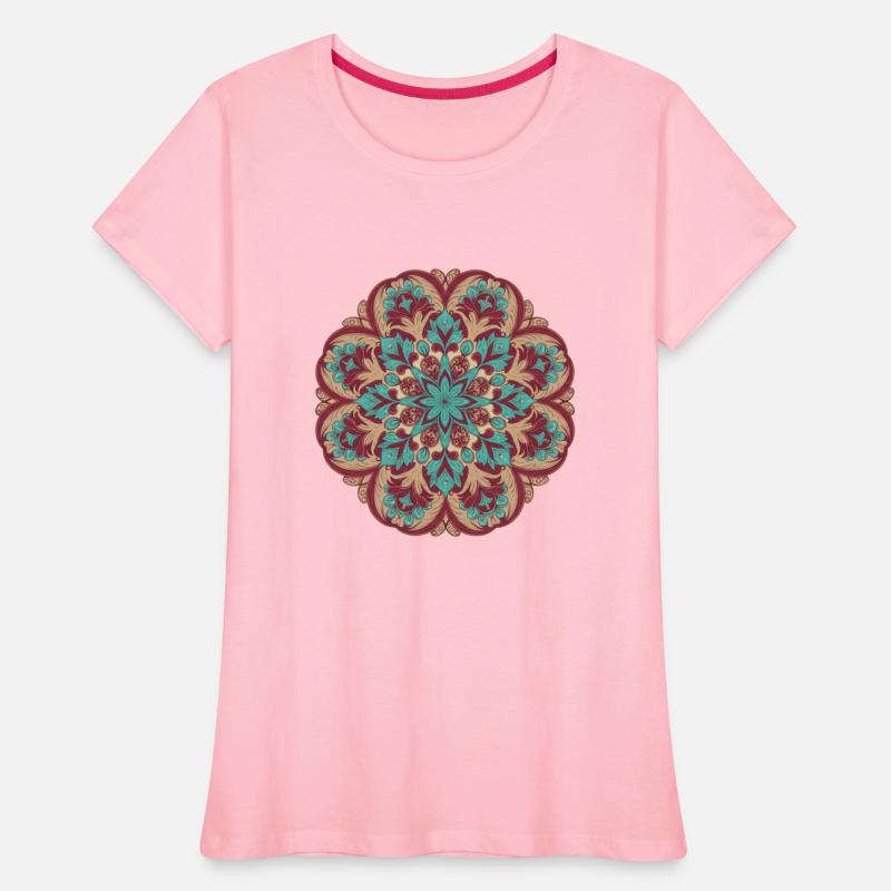 Vintage Mandala in Burgundy, Teal, and Beige