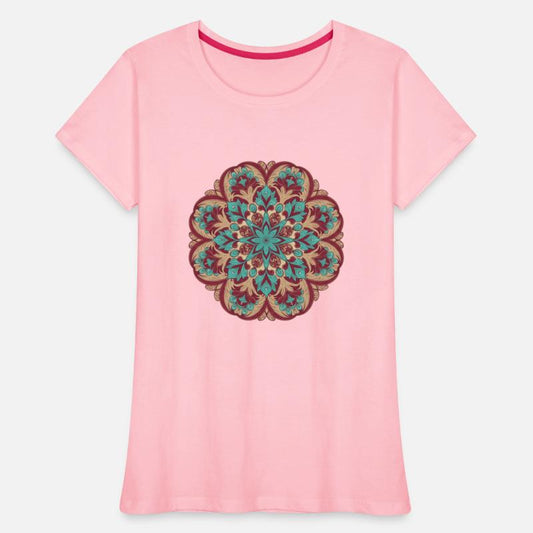 Vintage Mandala in Burgundy, Teal, and Beige