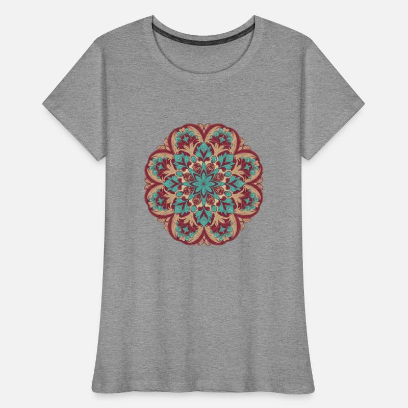 Vintage Mandala in Burgundy, Teal, and Beige