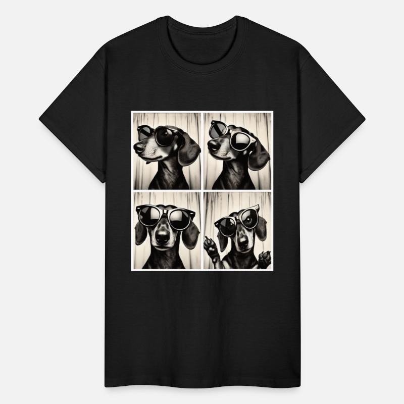 Vintage Photobooth Dachshund with Sunglasses