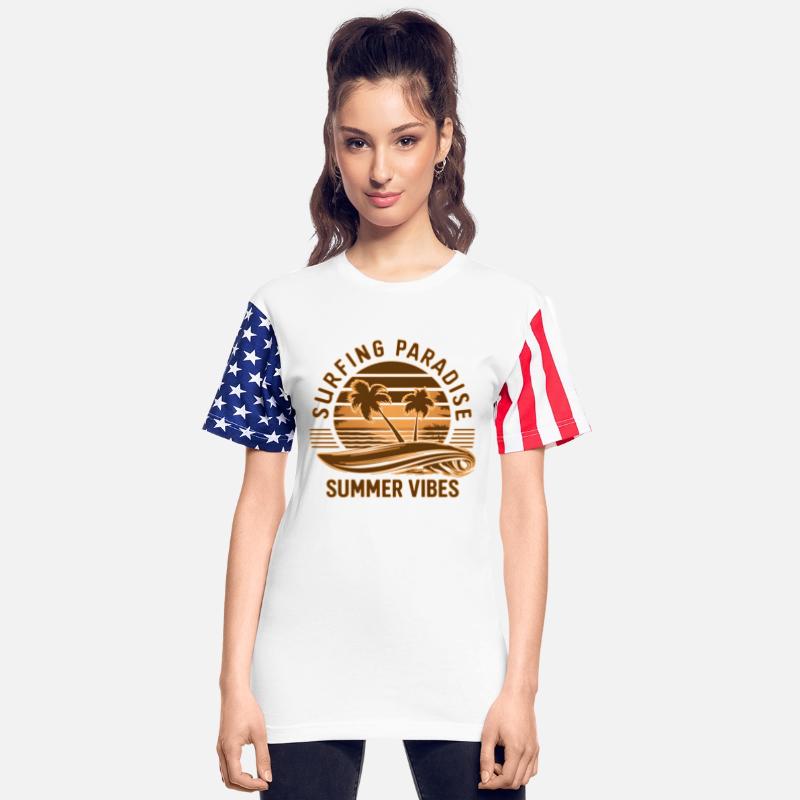 Vintage Retro Style Beach Surfing Great Wave Summe