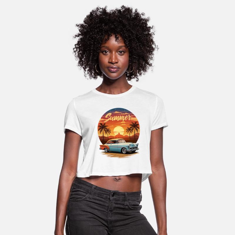 Vintage Summer Car Sunset Streetwear Style