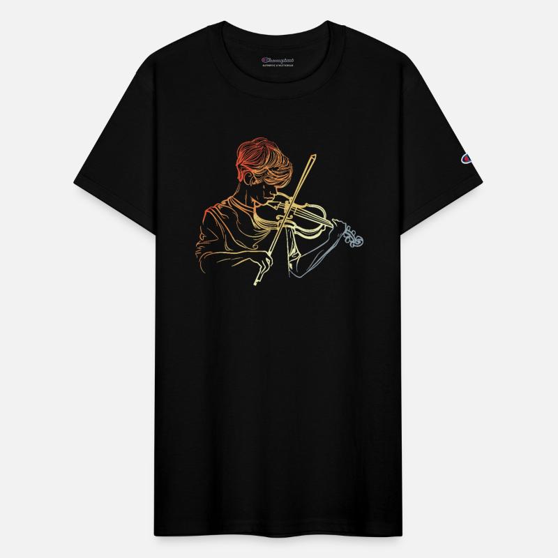 Violin Boy Line Art Vintage Look