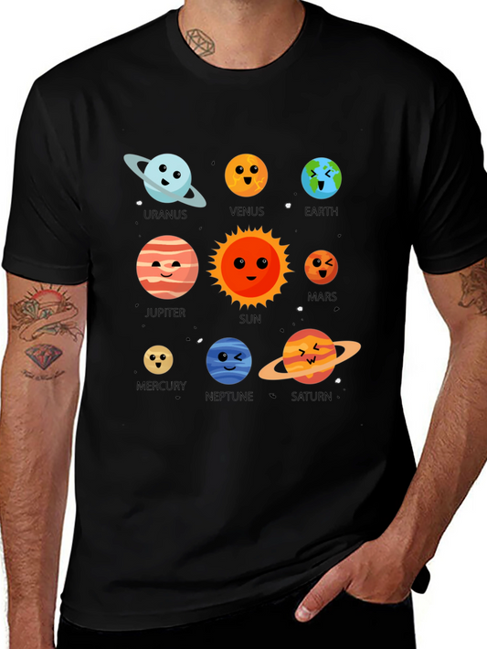 Planets T-Shirt: Solar System Cartoon Graphic Tee