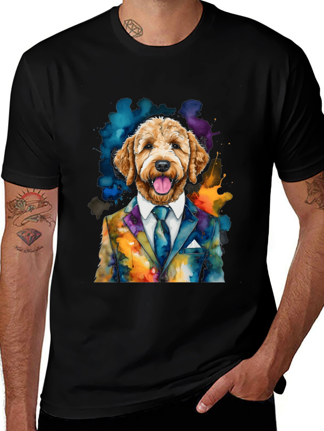 Dog in Suit Graphic T-Shirt