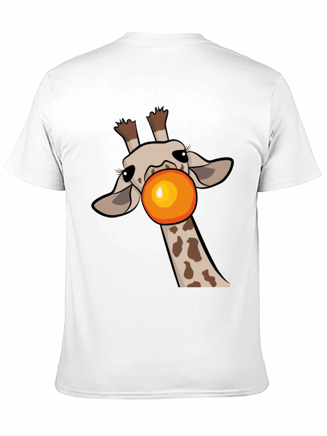 Giraffe Bubble Gum Pop Mens Black Graphic Tee