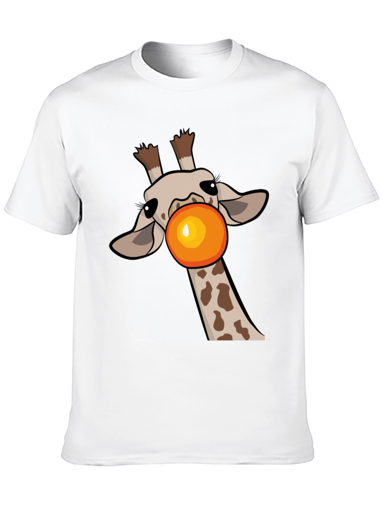 Giraffe Bubble Gum Pop Mens Black Graphic Tee