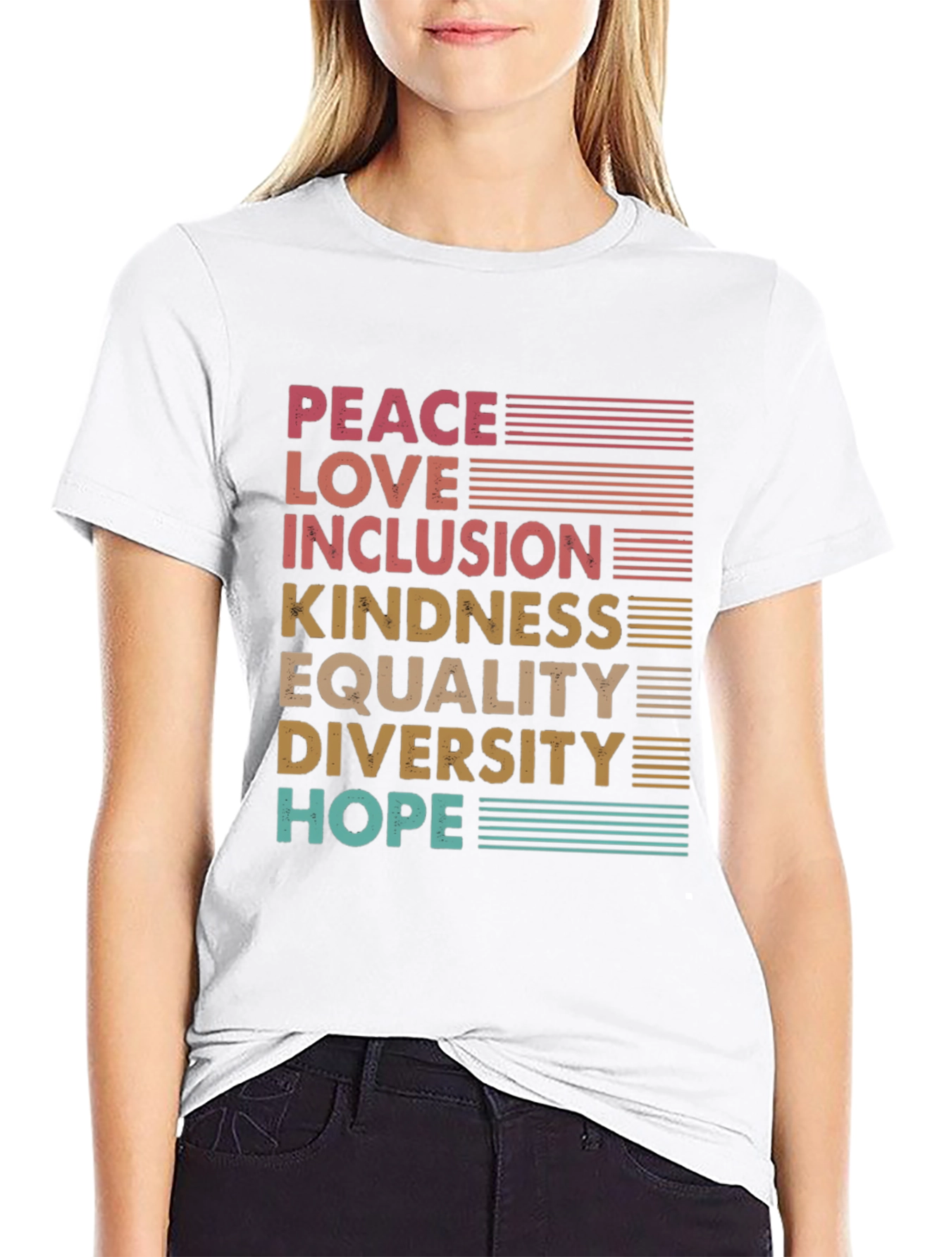 Peace Love Inclusion Graphic Tee