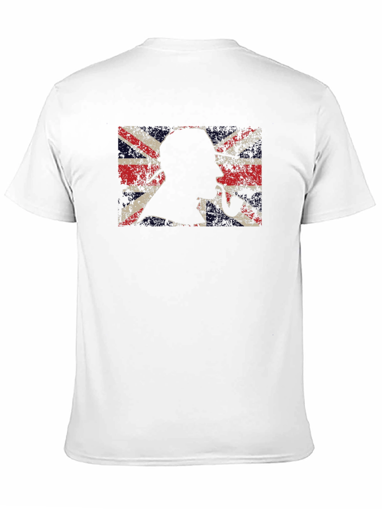 Union Jack Sherlock Holmes Mens Black T-Shirt