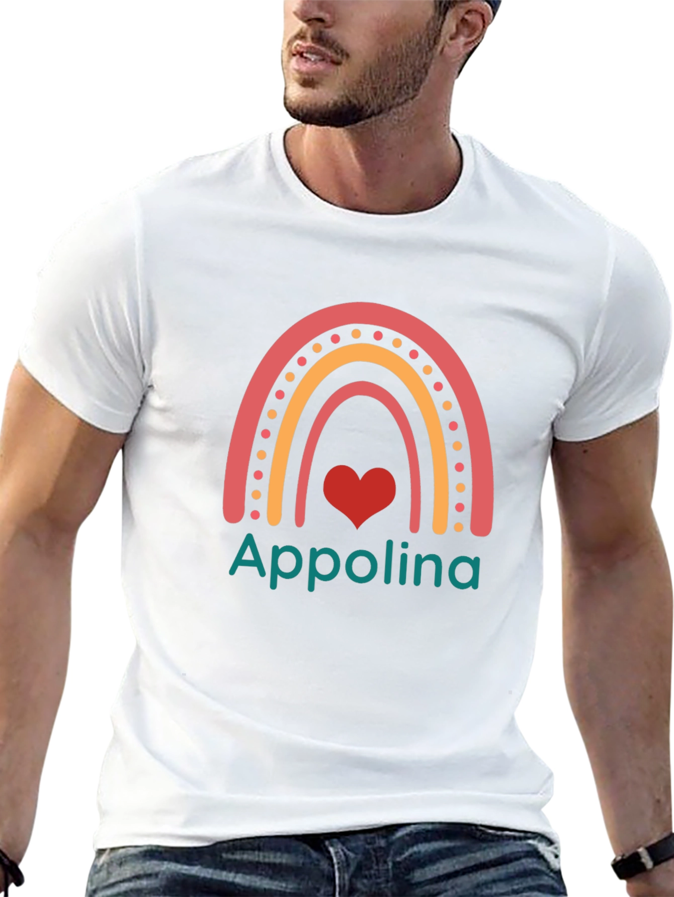 Appolina Rainbow Heart Graphic Tee