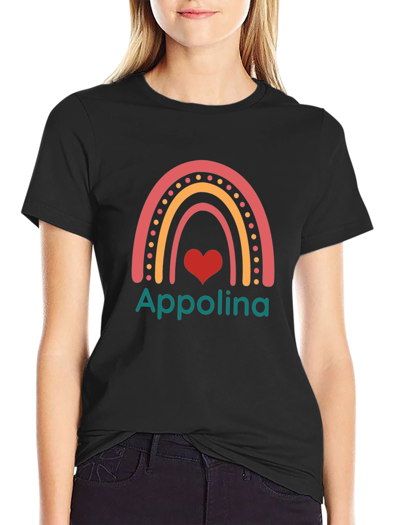 Appolina Rainbow Heart Graphic Tee