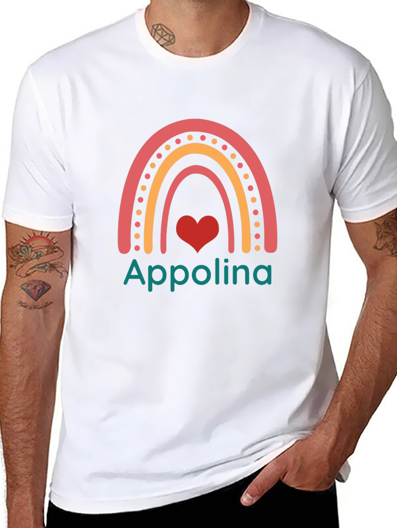 Appolina Rainbow Heart Graphic Tee