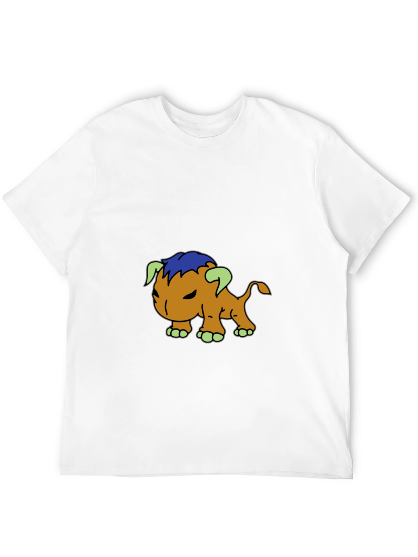 Cartoon Creature Graphic Tee - Black Cotton Blend Shirt