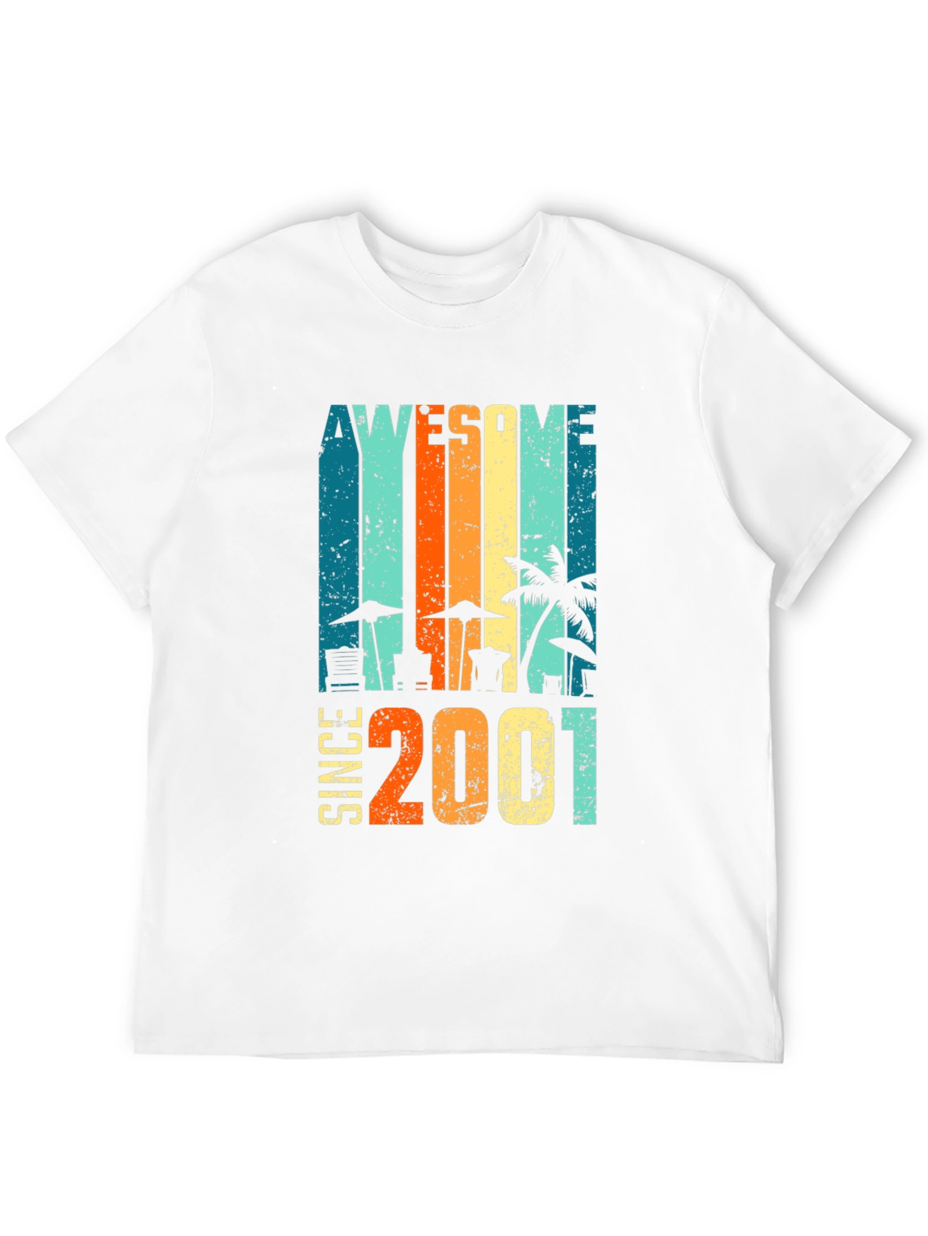 Awesome Since 2001 Graphic Tee - Retro Beach Design