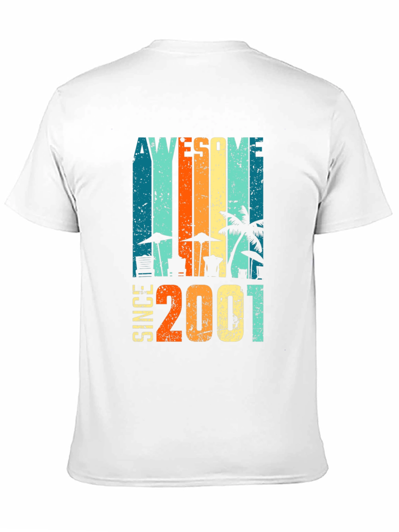 Awesome Since 2001 Graphic Tee - Retro Beach Design