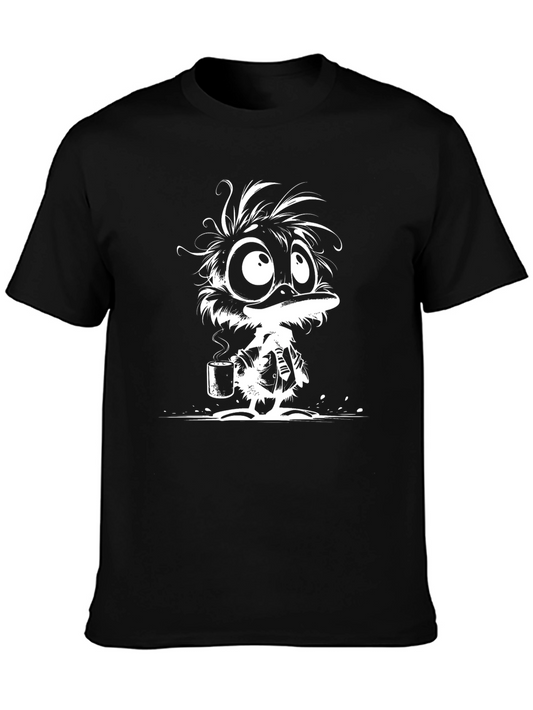 Cartoon Duck T-Shirt - Black Cotton Tee