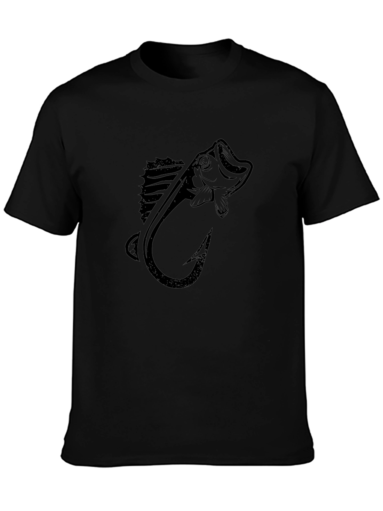 Bass Fishing Hook Graphic T-Shirt