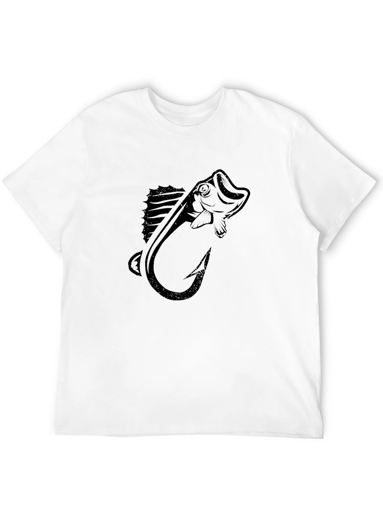 Bass Fishing Hook Graphic T-Shirt