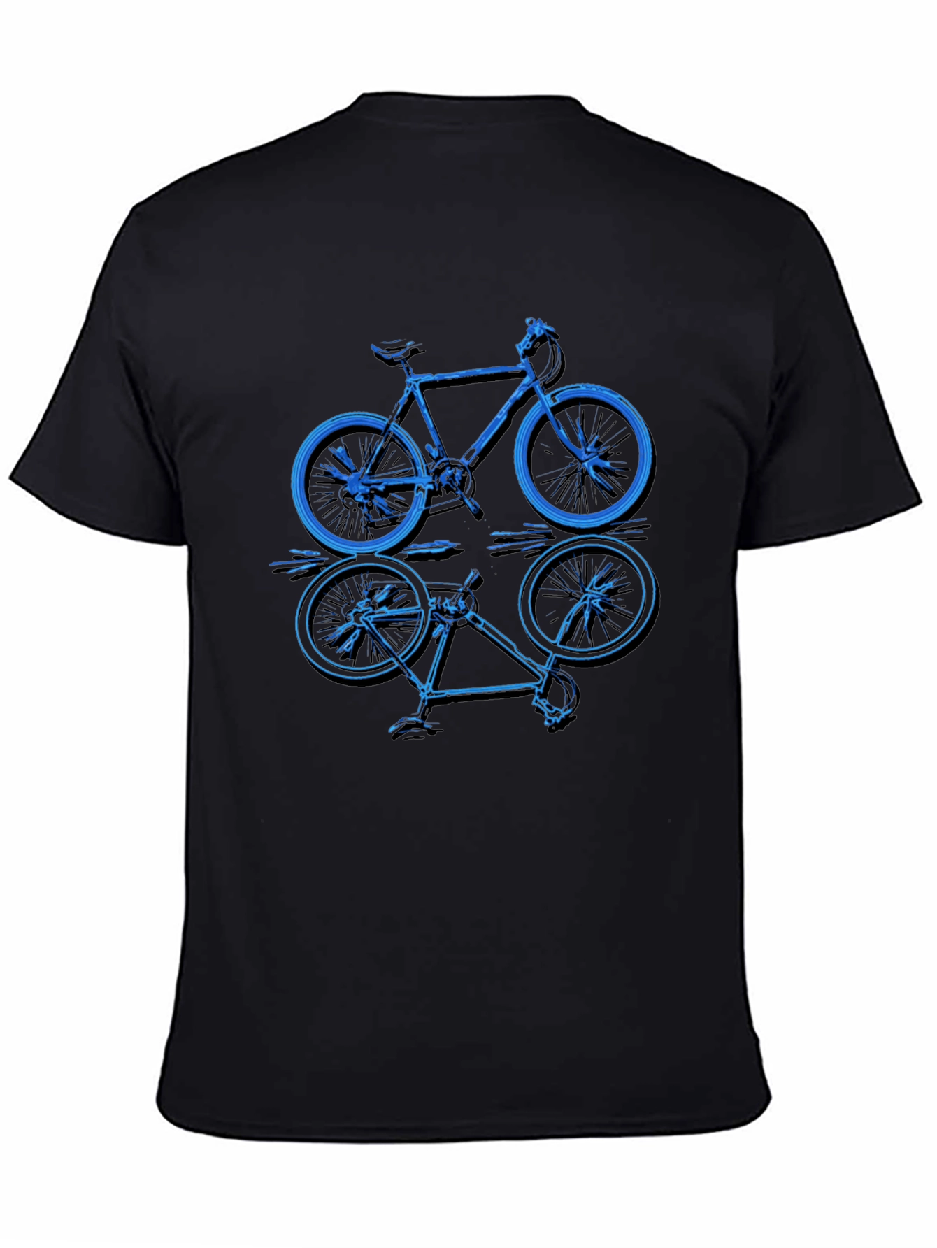 Bike Graphic T-Shirt - Black Cotton Blend Tee