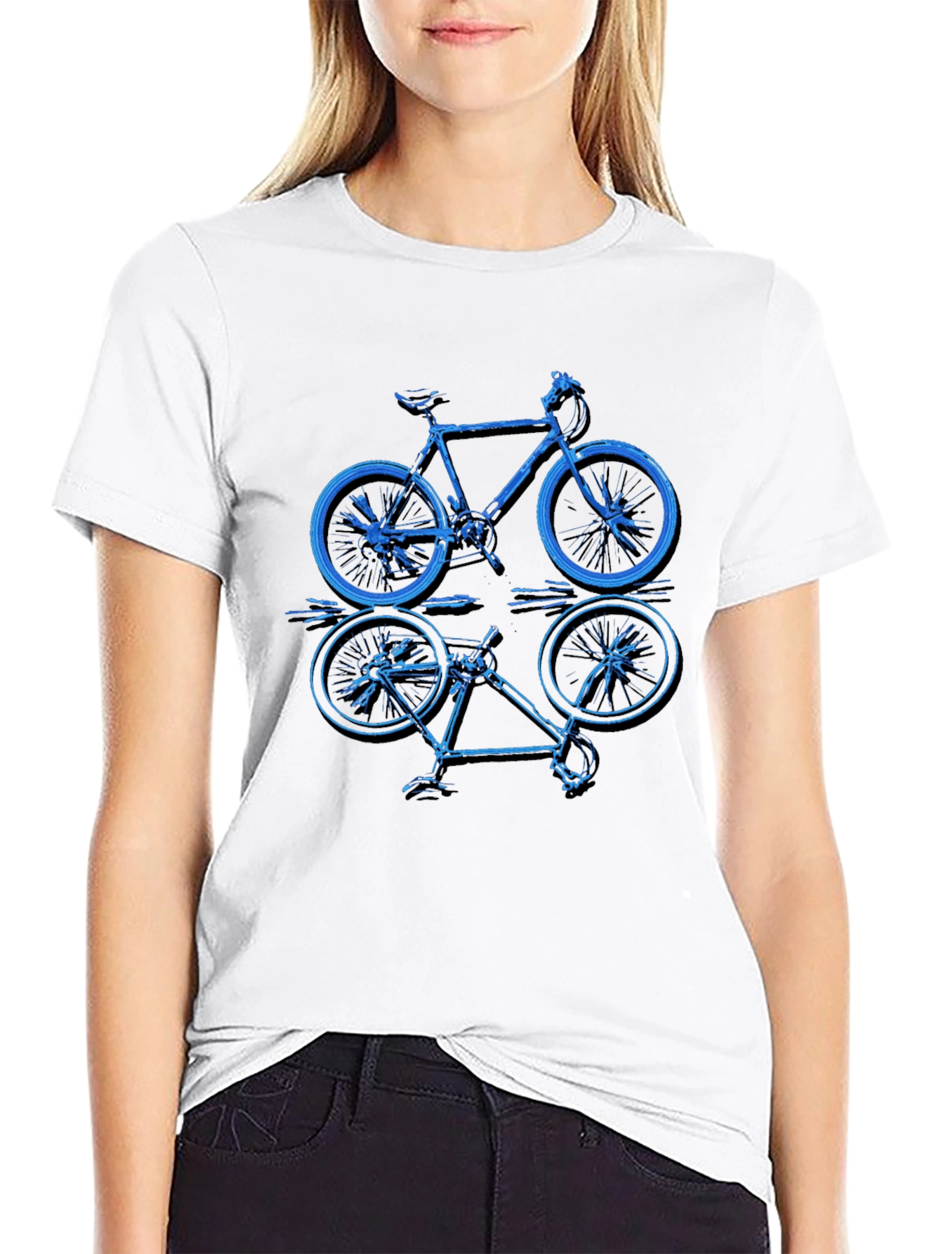 Bike Graphic T-Shirt - Black Cotton Blend Tee