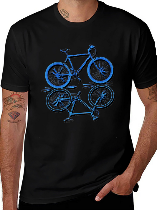 Bike Graphic T-Shirt - Black Cotton Blend Tee