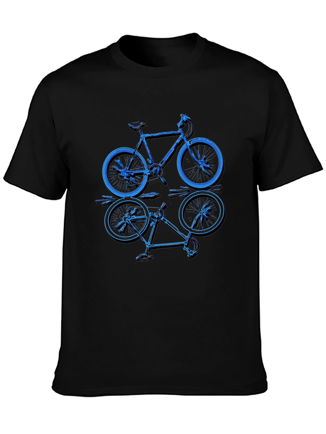 Bike Graphic T-Shirt - Black Cotton Blend Tee
