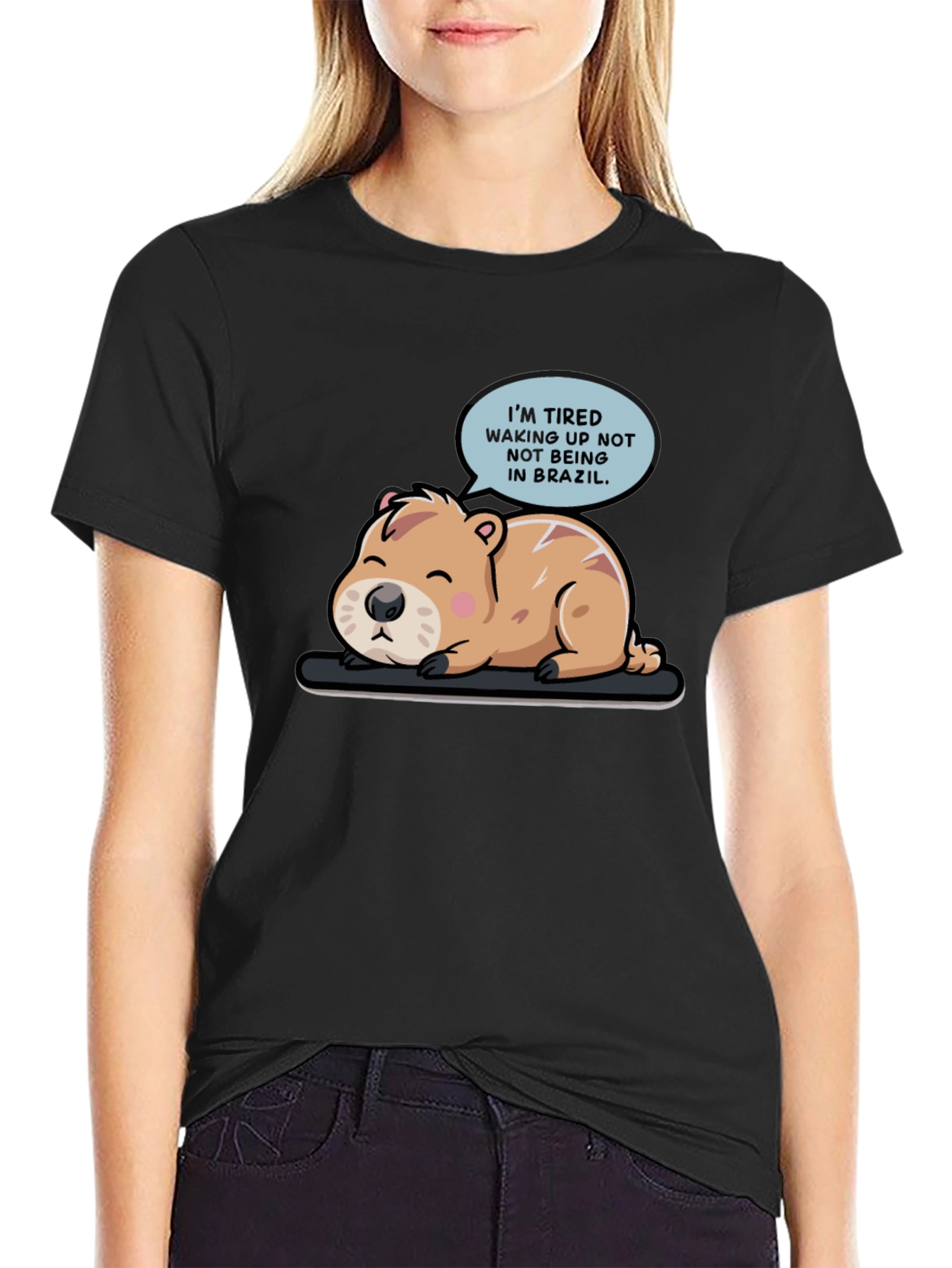 Tired Capybara Brazil T-Shirt