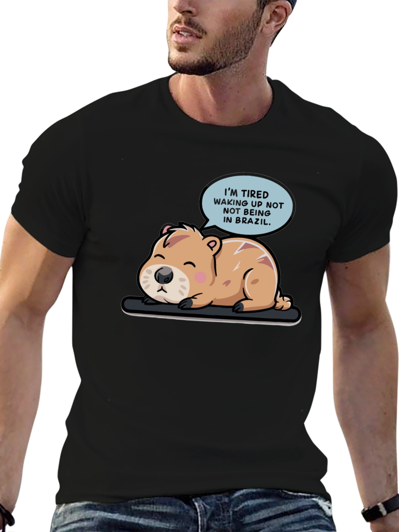 Tired Capybara Brazil T-Shirt