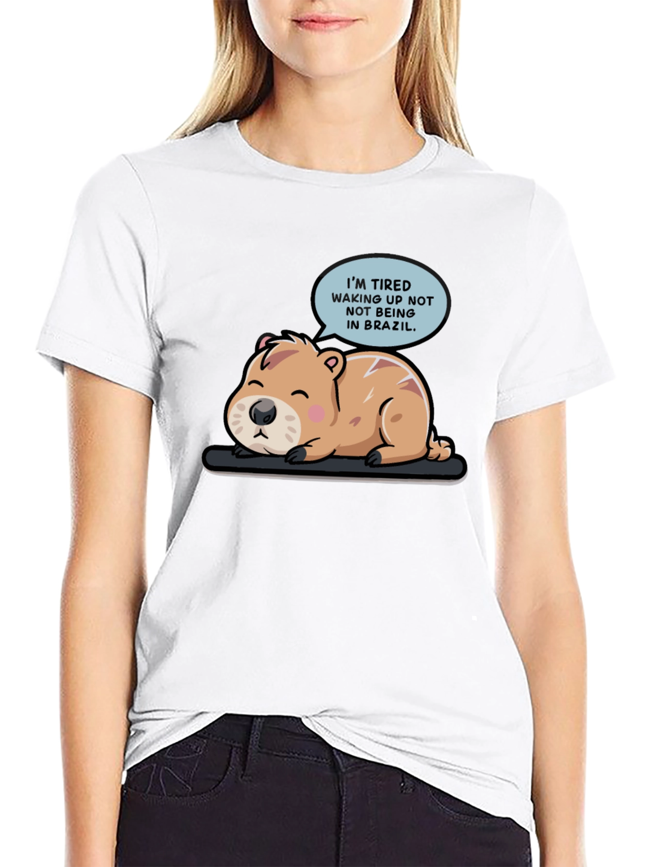 Tired Capybara Brazil T-Shirt