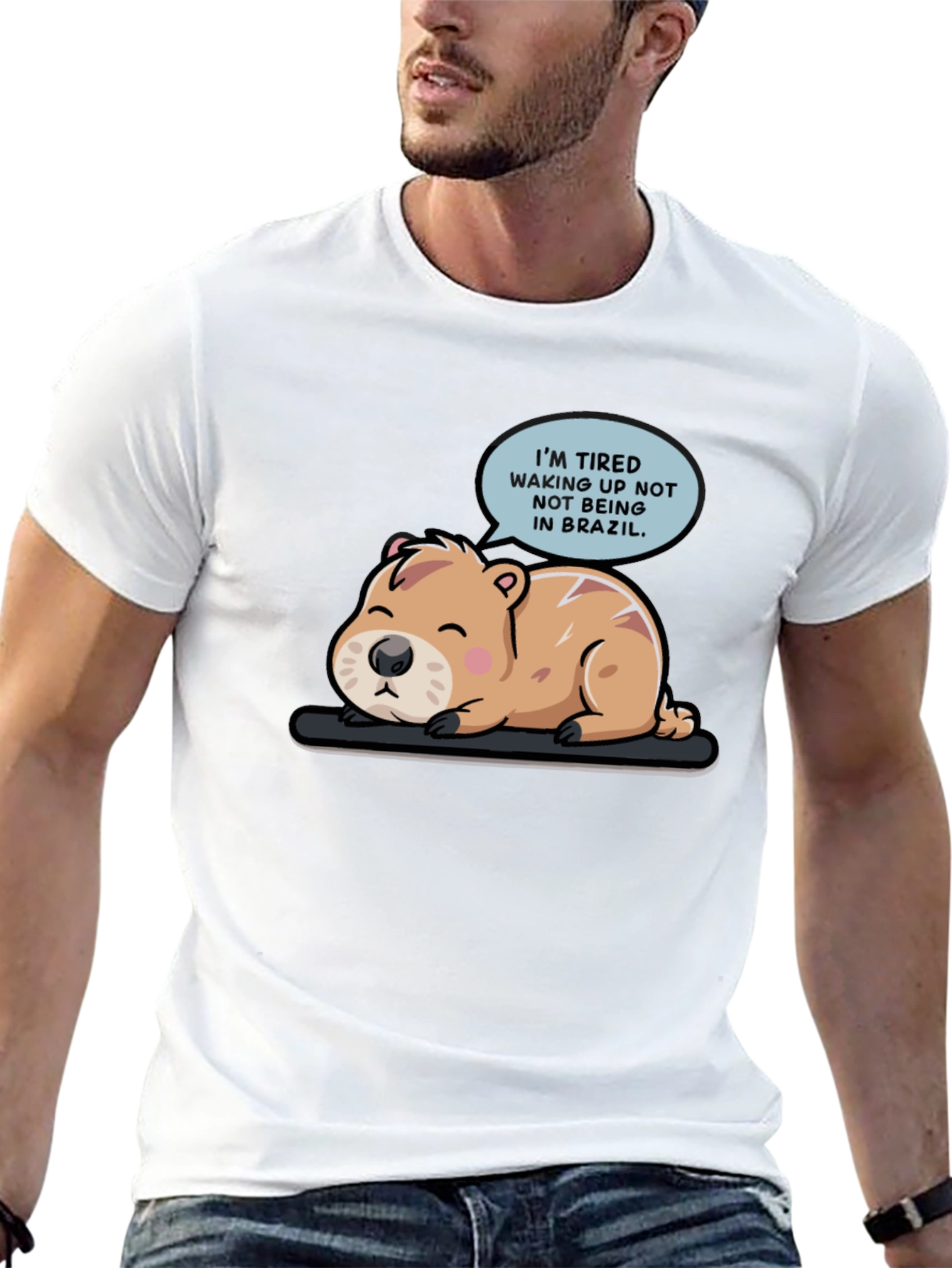 Tired Capybara Brazil T-Shirt