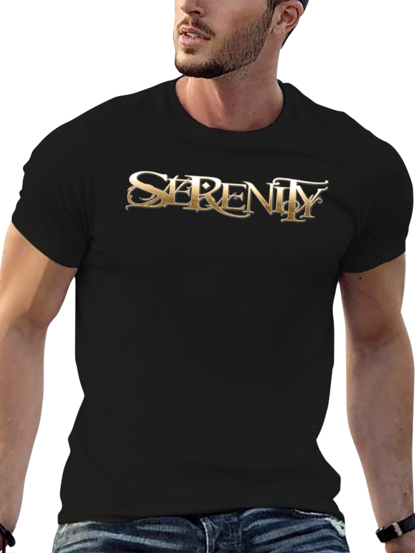 Serenity Graphic Tee - Premium Black Cotton T-Shirt