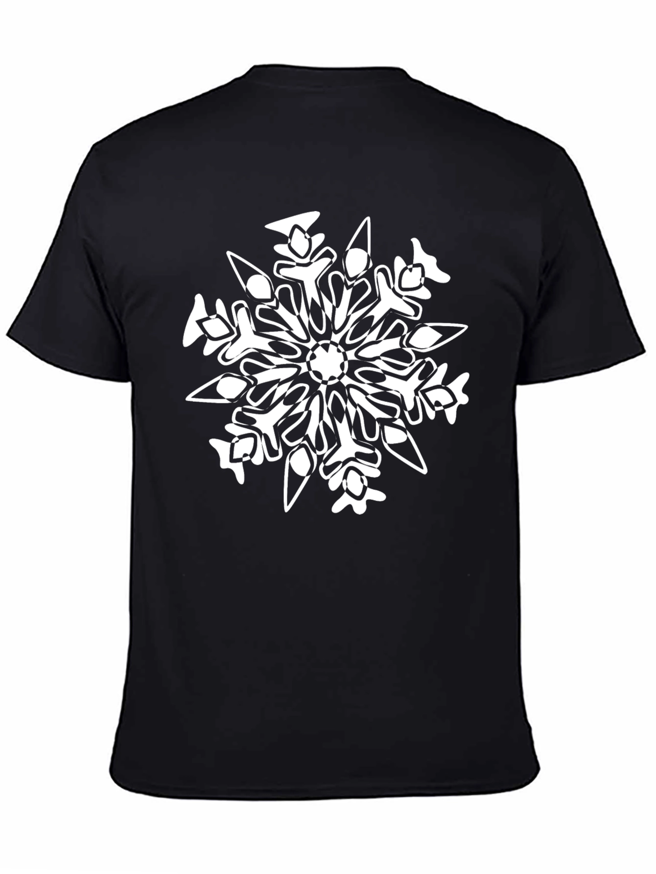 Snowflake Graphic Tee - Stylish Black Cotton Shirt