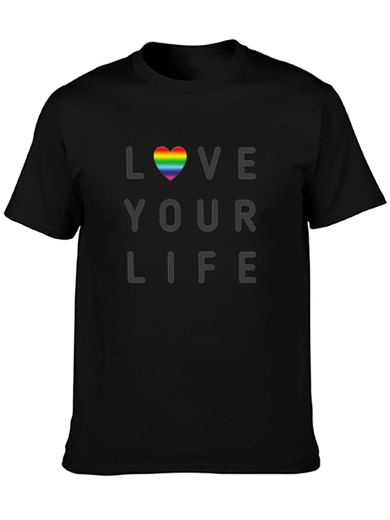 Love Your Life Rainbow Heart Graphic Tee