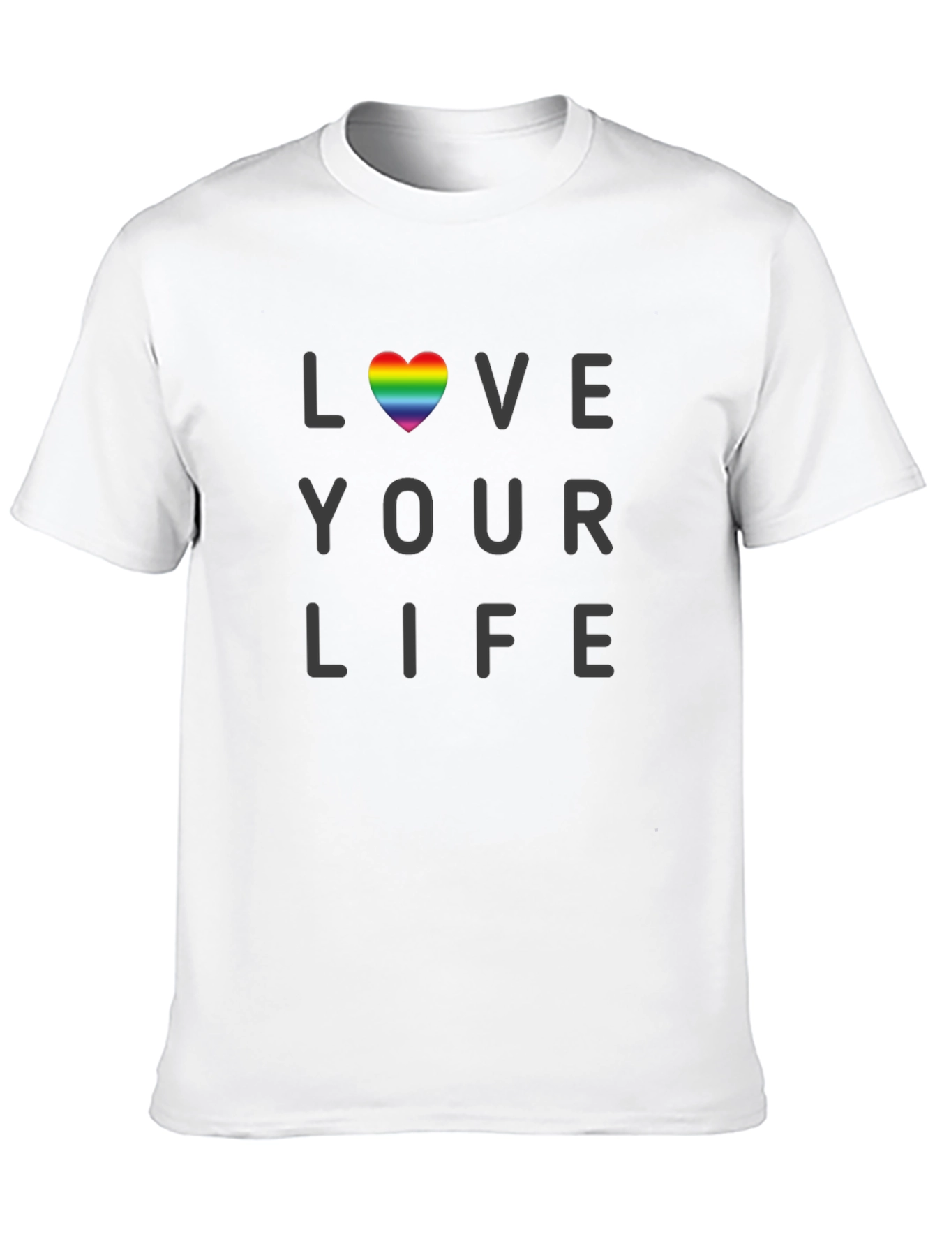Love Your Life Rainbow Heart Graphic Tee