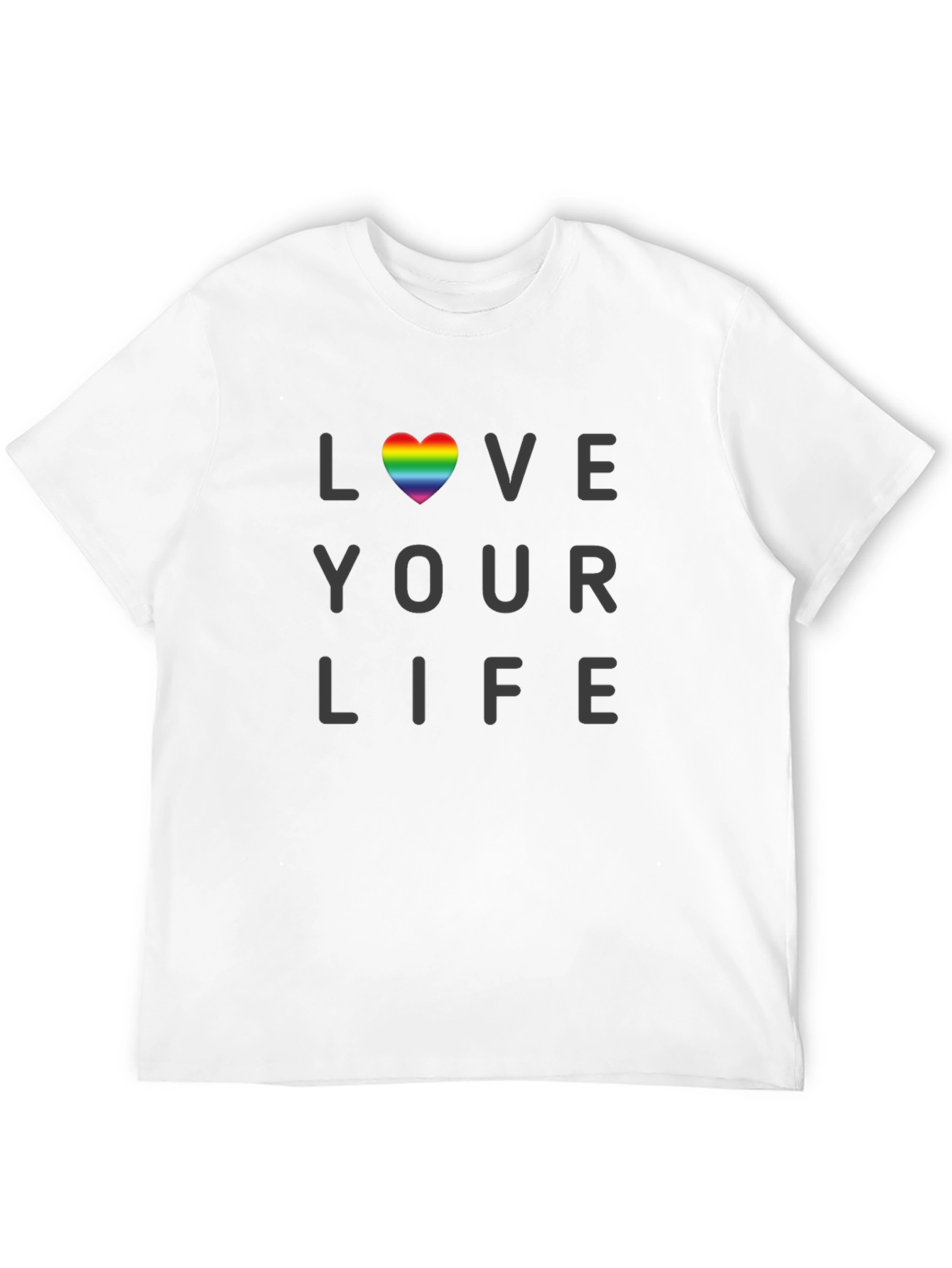 Love Your Life Rainbow Heart Graphic Tee